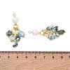 Natural Larimar & Natural Freshwater Pearl Tassel Pendants PALLOY-JF06023-3