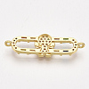 Brass Micro Pave Cubic Zirconia Links ZIRC-T006-50G-2