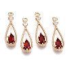 Brass Micro Pave Cubic Zirconia Pendants X-KK-R111-003-A02-1