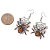 Halloween Braided Glass Seed Beads & 201 Stainless Steel Dangle Earrings EJEW-MZ00158-3