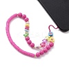 Round & Star Acrylic Beaded Mobile Phone Lanyard Wrist Strap HJEW-YW0001-03-8