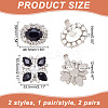 2 Pairs 2 Style Glass Rhinestone Shoe Decorations AJEW-AR0001-78A-2