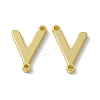 Rack Plating Brass Letter Connector Charms KK-C007-38G-V-1