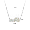 Non-Tarnish Fashionable 304 Stainless Steel Elephant Pendant Necklace with White Shell Inlay IB9971-1