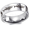 Shark Pattern 201 Stainless Steel Finger Rings FS-WG835B4-09-1
