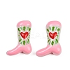 Boot Baking Paint Glass Enamel  Beads LAMP-C020-02D-2
