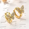 Butterfly Brass Hoop Earrings EJEW-S256-04A-G-1