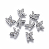 Alloy Initial Slide Charms with Grade A Rhinestones ALRI-R032-K-FF-1