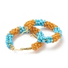 Porcelain Beads Braided Big Hoop Earrings for Women sgX1-EJEW-C003-01D-RS-2