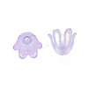 6-Petal Imitation Jelly Acrylic Bead Caps JACR-T002-02B-2