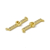 Rack Plating Brass Micro Pave Clear Cubic Zirconia Connector Charms KK-C007-37G-G-3
