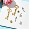 8Pcs 4 Styles Tibetan Style Alloy Skeleton Key Lock Pendants FIND-FS0002-11-7