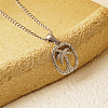 Non-Tarnish Stylish 304 Stainless Steel Coconut Tree Pendant Necklaces for Women's Daily Wear BH4408-2-1
