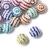 20Pcs 9 Colors Striped Resin Rhinestone Beads OACR-FS0002-35-2