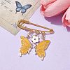 Butterfly & Flower Charm Alloy Enamel Brooches for Women JEWB-BR00144-05-2