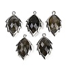 Natural Labradorite Faceted Leaf Pendants G-I375-04P-08-1