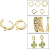 10pcs 5 styles Brass Huggie Hoop Earring Findings KK-WR0001-27-3