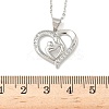 Mother's Day Brass Micro Pave Clear Cubic Zirconia Mother and Baby Heart Pendant Necklaces for Women LS-NJEW-C085-01A-P-3