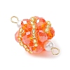 Glass Beaded Round Sphere Links PALLOY-MZ00874-01-3
