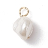 Electroplated Shell Pearl Nuggets Charms PALLOY-JF04641-01-3