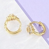 Brass Micro Pave Cubic Zirconia Hoop Earrings EJEW-S277-07G-C-2
