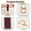 2 Sets Zinc Alloy Nylon Rubber Keychains KEYC-HS0001-12A-4