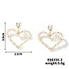Elegant Copper Heart-shaped Zircon Stud Earrings NG8185-2-1
