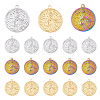 24Pcs 3 Colors 201 Stainless Steel Pendants STAS-DC0014-05-1