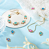 48Pcs 4 Colors Alloy Crystal Rhinestone Connector Charms FIND-SW0001-26-7