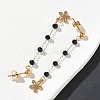 304 Stainless Steel Glass Tassel Stud Earrings EJEW-G453-05G-01-3