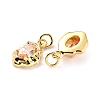 Brass Micro Pave Cubic Zirconia Pendant ZIRC-P089-19G-A-3