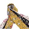 6 Yards 3 Colors Polyester Flower Printed Ribbon OCOR-A008-03A-2
