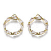 Brass Inlaid Clear Cubic Zirconia Pendants ZIRC-S069-016G-1