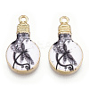 Printed Alloy Enamel Pendants ENAM-N056-178-11-2