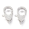 Brass Micro Pave Cubic Zirconia Lobster Claw Clasps ZIRC-O038-22P-1