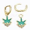 Brass Enamel Huggie Hoop Earrings EJEW-T014-28G-02-NF-3