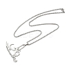 201 Stainless Steel Arabic Pendant Box Chain Necklaces for Women Men NJEW-R013-04P-4