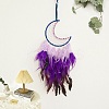 Moon Woven Net/Web with Feather Pendant Decoration LS-HJEW-I013-03-1