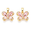 Brass Micro Pave Cubic Zirconia Charms X-KK-N254-229G-1