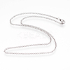 Non-Tarnish 304 Stainless Steel Rolo Chain Necklaces NJEW-G313-18P-1