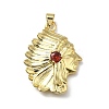 Brass Micro Pave Cubic Zirconia Pendants KK-C090-46G-1