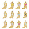 12Pcs 304 Stainless Steel Enamel Pendants STAS-TA0005-75A-2