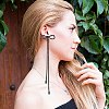 2 Pairs 2 Colors Alloy Bowknot Dangle Stud Earrings with Sterling Silver Pins EJEW-AN0004-89-6