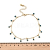 Bohemian Brass Bar Link Chain Marine Blue Enamel Sun Tassel Anklets LS-AJEW-Z046-05G-3