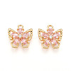 Brass Micro Pave Cubic Zirconia Charms KK-N262-111C-G-1