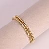 Brass Micro Pave Clear Cubic Zirconia Beads Double Strands Stretch Bracelets for Women FS-WGC7159-09-1