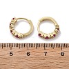 Real 18K Gold Plated Brass Cubic Zirconia Huggie Hoop Earrings EJEW-C012-08-5