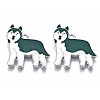 Rack Plating Alloy Enamel Dog Pendants PALLOY-T075-157B-1