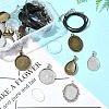 DIY Blank Dome Alloy Glass & Waxed Cord Necklace Making Kits DIY-FS0007-65-8