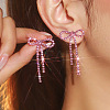 Brass Rhinestone Stud Earrings FS-WG4CB7C-16-1